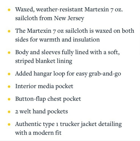 FLINT AND TINDER FLANNEL LINED WAXED TRUCKER JACKE - Picture 13 of 15